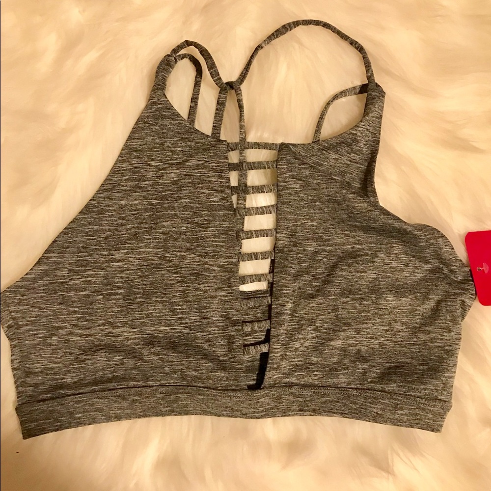 NWT tags gray sports bra
